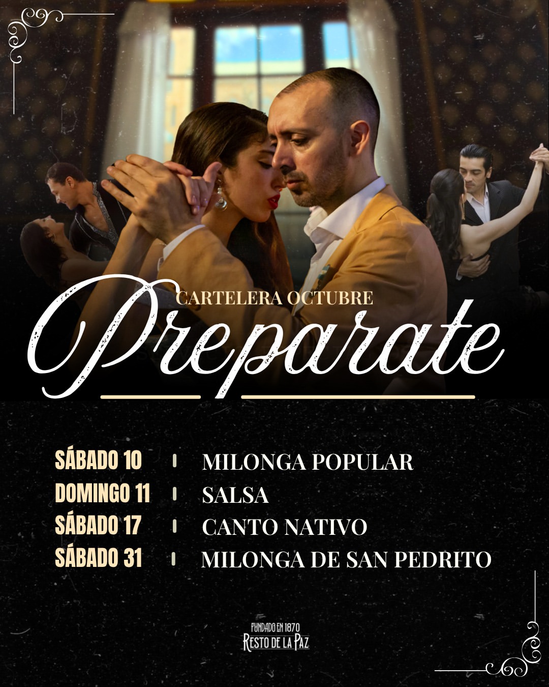 ✨ ¡Ya está acá nuestra cartelera de octubre! ✨Hay mucho por disfrutar este mes en El restó de la